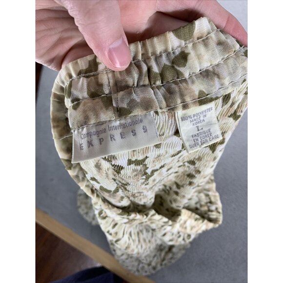 Compagnie Internationale Express Skirt Womens Large Beige Floral Maxi Sheer L - Picture 7 of 9